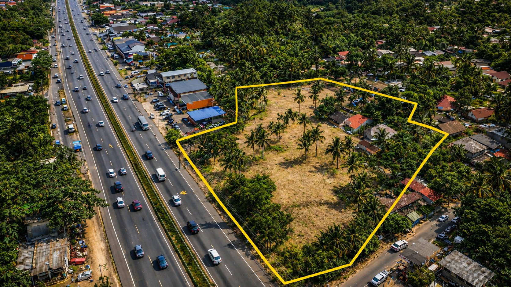 Aerial view of the project land plot